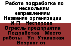 Работа/подработка по нескольким направлениям › Название организации ­ И.П. “Нестерова“ › Отрасль предприятия ­ Подработка › Место работы ­ Ул. Уткинская, 9 › Возраст от ­ 18 - Приморский край, Владивосток г. Работа » Вакансии   . Приморский край,Владивосток г.